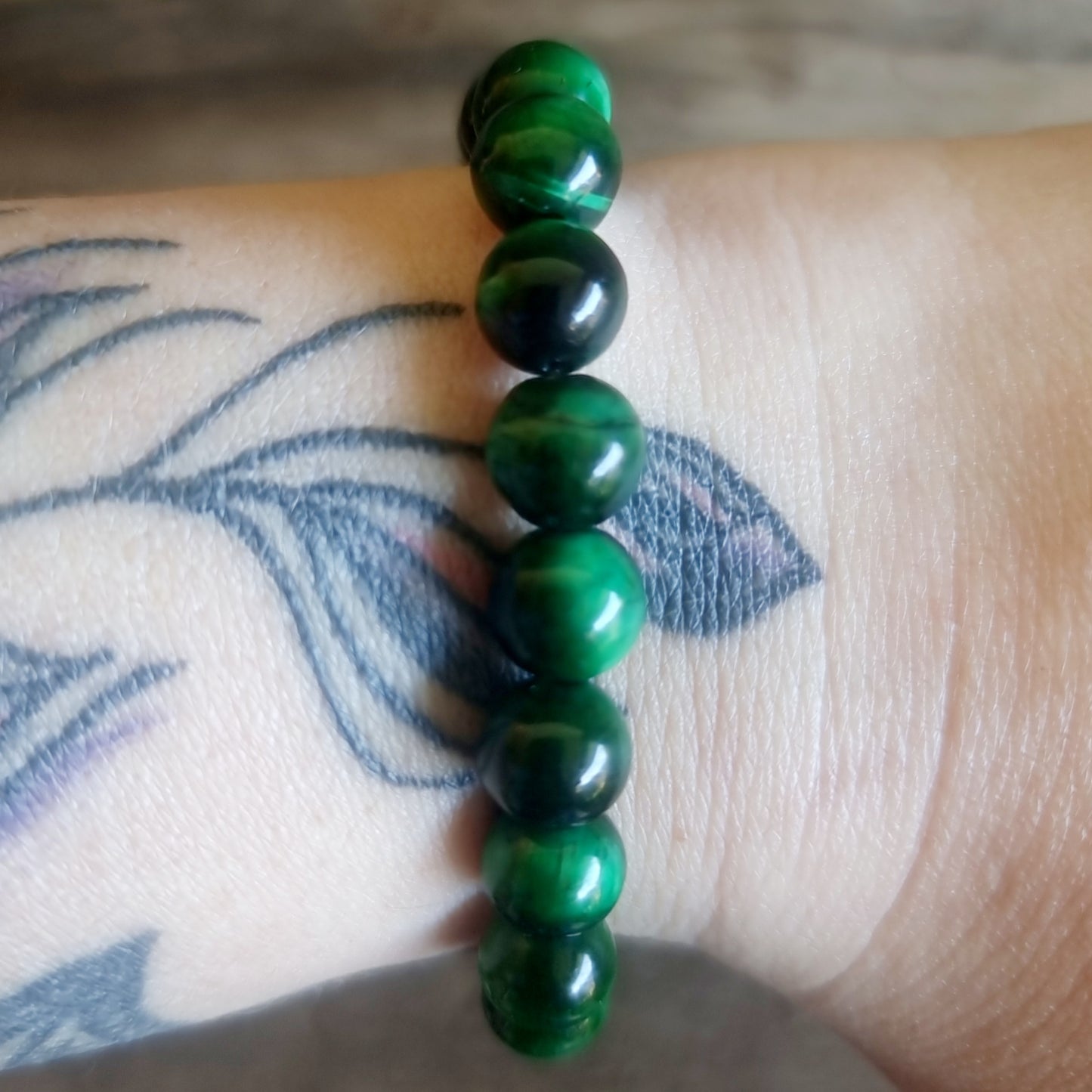 TIGER EYE GREEN BRACELET 8mm - PROTECTION