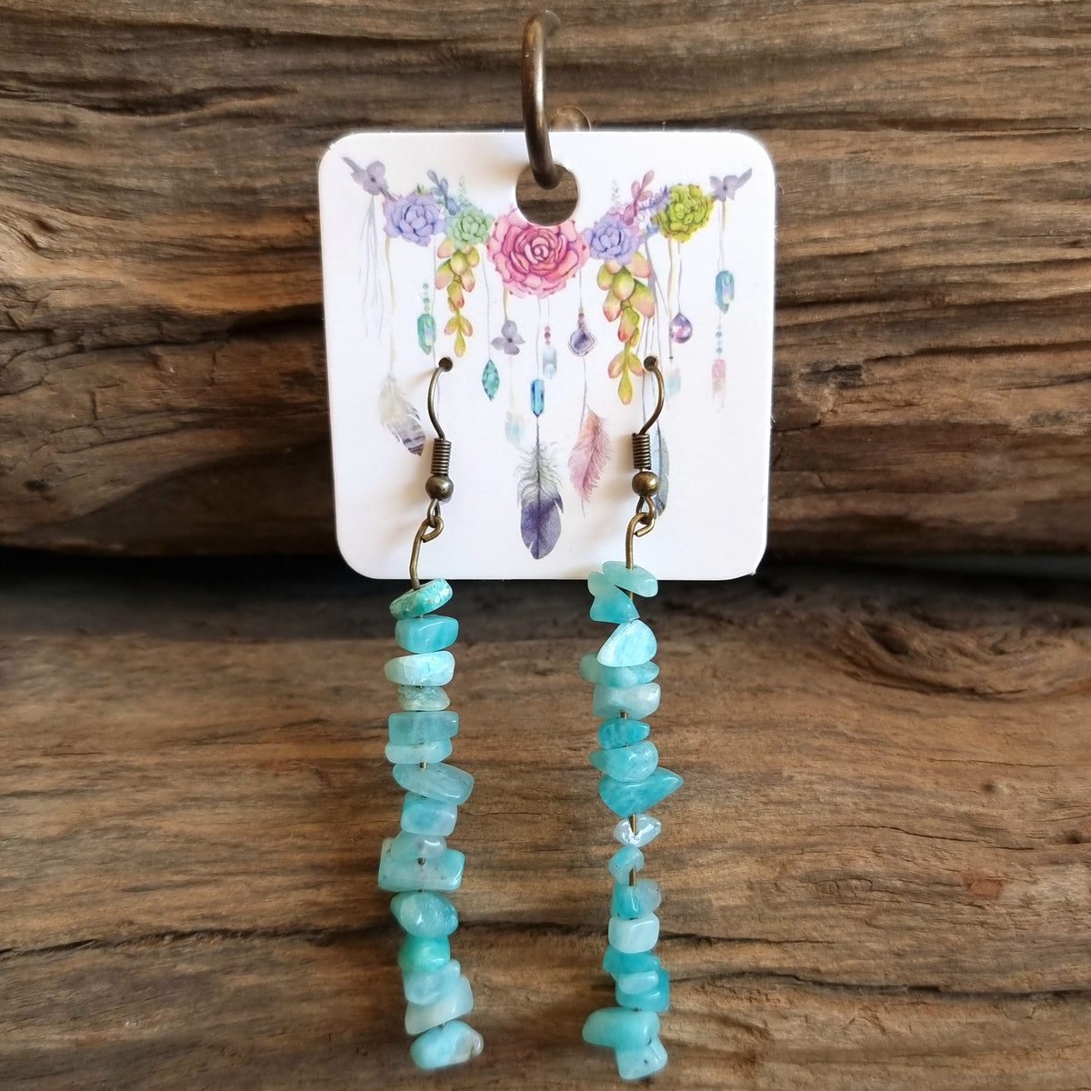 Amazonite Chipped Earrings - Wildlings Crystals South Africa