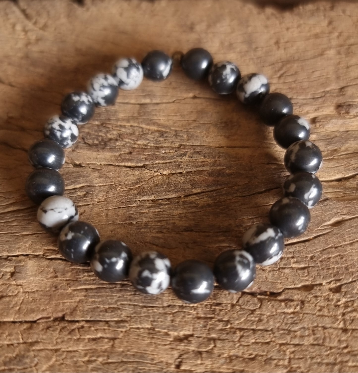 SNOWFLAKE OBSIDIAN BRACELET 8 mm - GROUNDING
