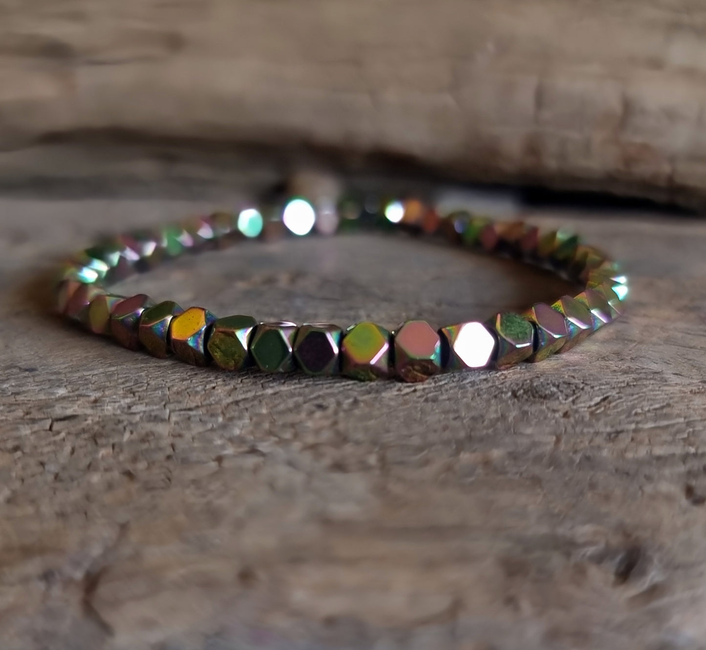 HEMATITE BRONZE FACETED ENERGY BRACELET 2 mm - GROUNDING