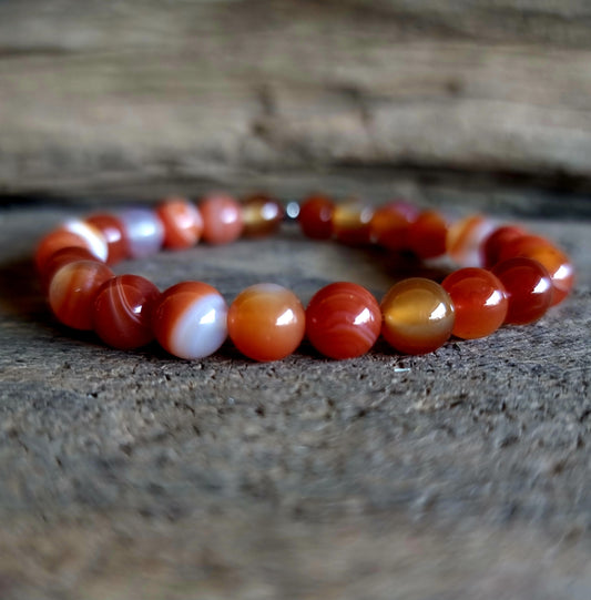 CARNELIAN ENERGY BRACELET 8mm - PASSION & CREATIVITY