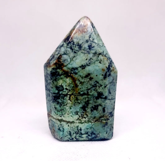 CHRYSOCOLLA POLISHED TOWER 260 g - ABUNDANCE & POSITIVITY