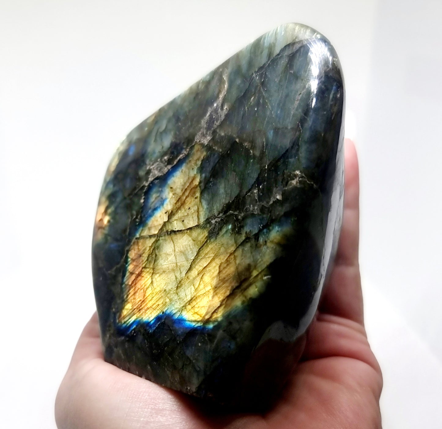 POLISHED BLUE & GREEN FLASH LABRADORITE FREEFORM 613 g - CLAIRVOYANCE