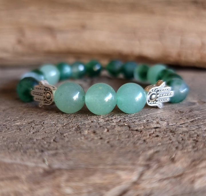 Green Chalcedony & Green Aventurine Duo Bracelet 8 mm - Wildlings Crystals South Africa
