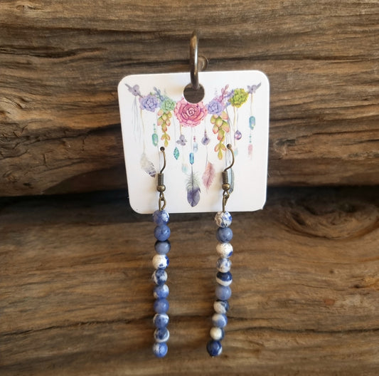 SODALITE EARRINGS 7cm - INTUITION