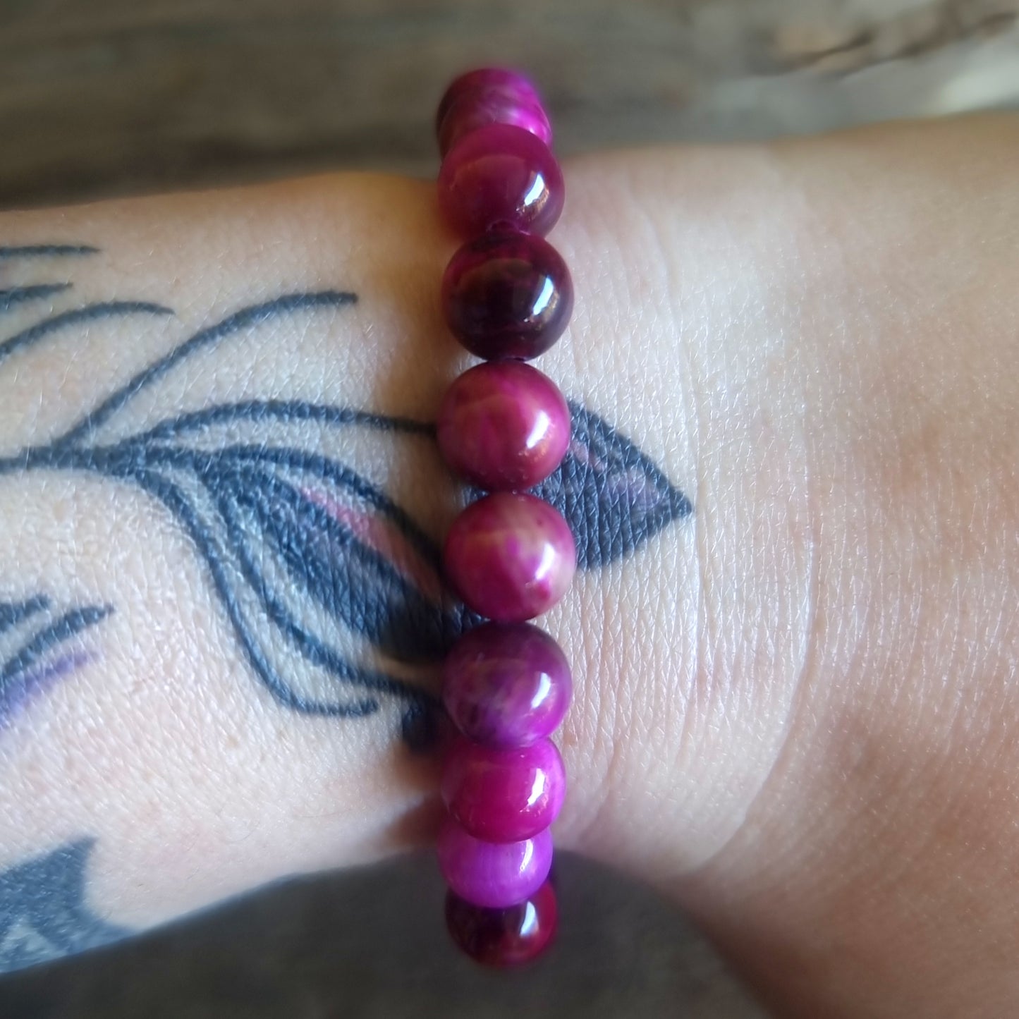 TIGER EYE PINK ENERGY BRACELET 8 mm - PROTECTION