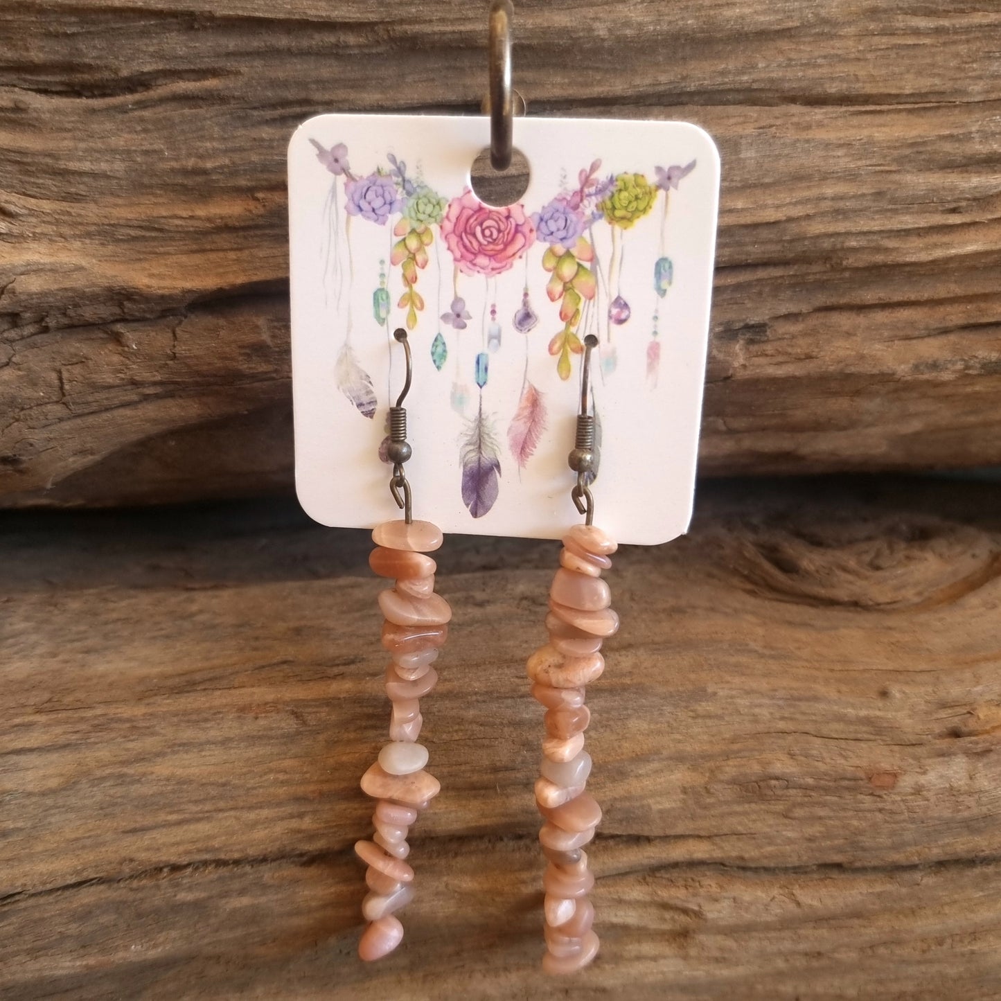 RHODONITE CHIPPED EARRINGS - HEART HEALER