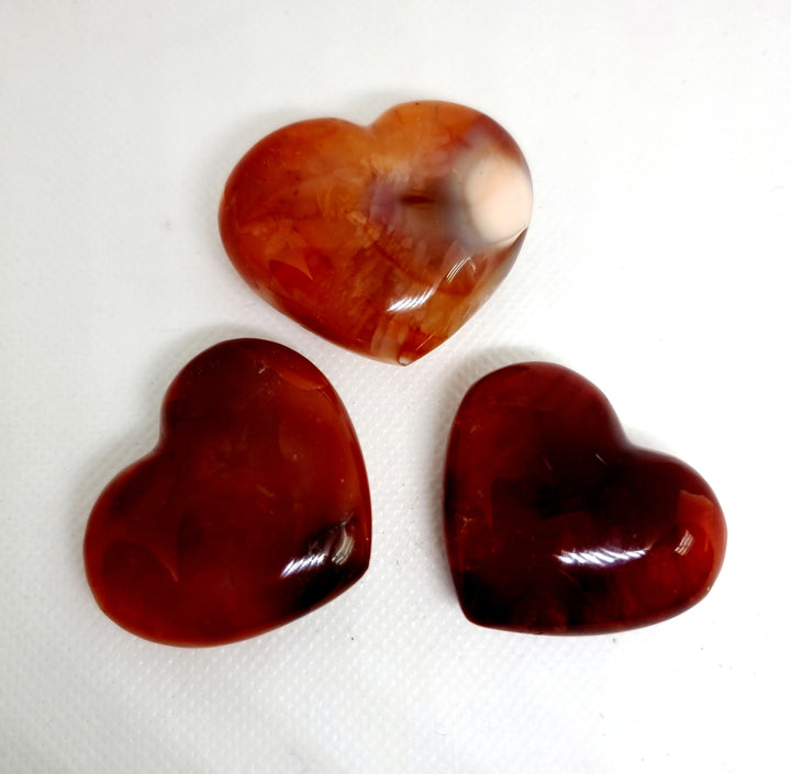 Carnelian Hearts Polished Small - Wildlings Crystals South Africa