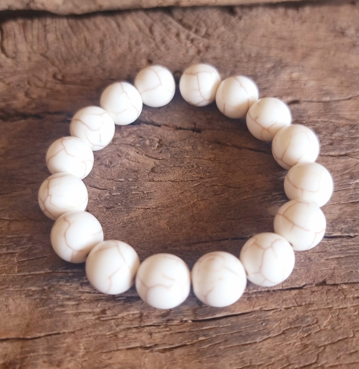 WHITE HOWLITE ENERGY BRACELET 12mm - HIGHER REALMS