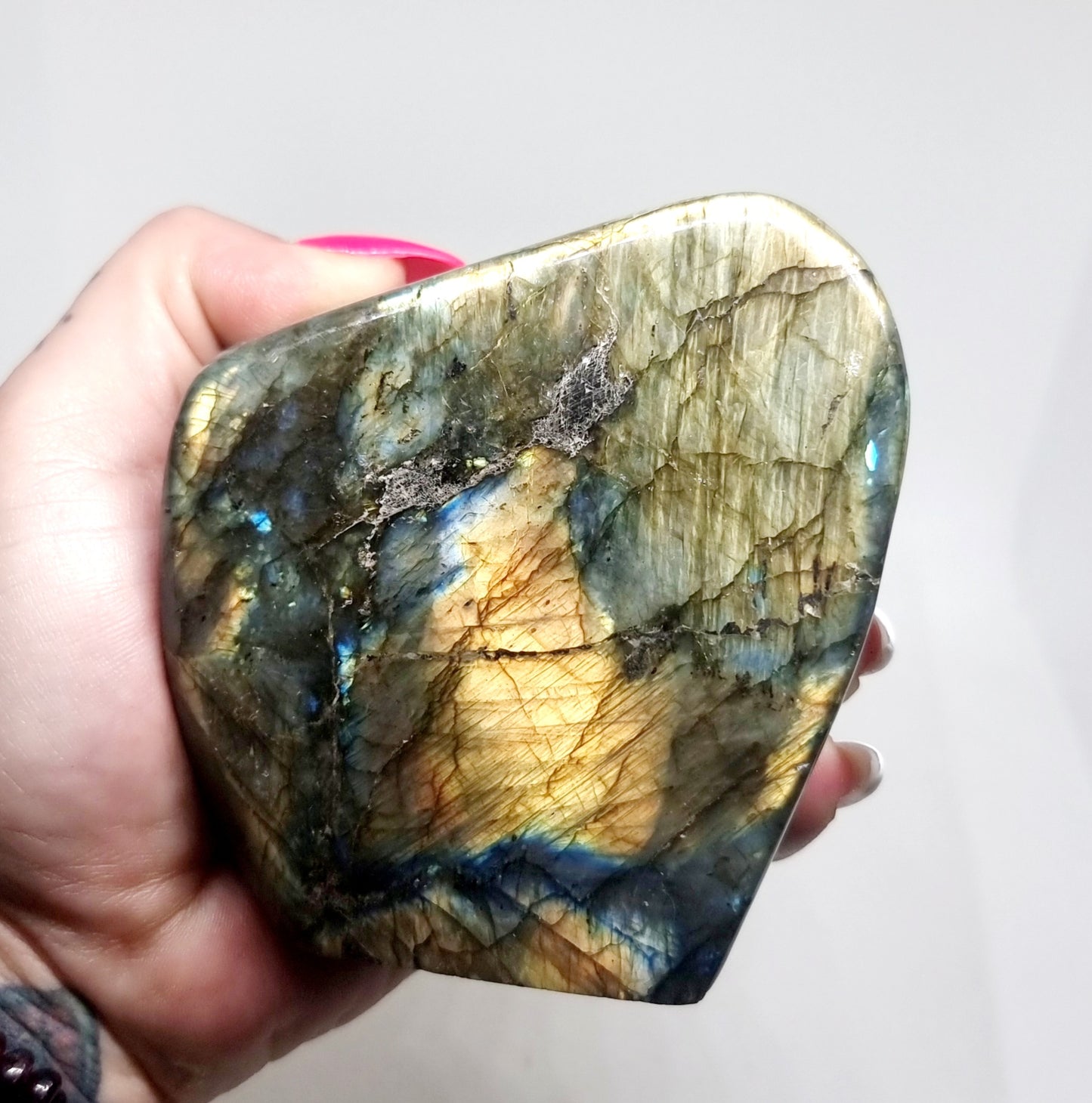 POLISHED BLUE & GREEN FLASH LABRADORITE FREEFORM 613 g - CLAIRVOYANCE