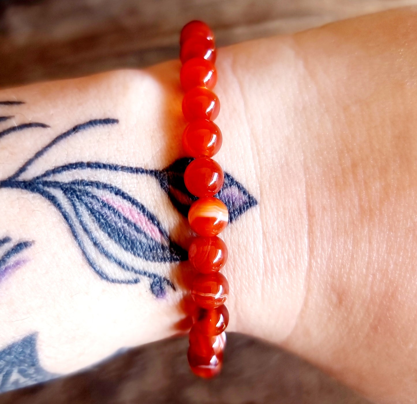 CARNELIAN ENERGY BRACELET 6 mm - PASSION & CREATIVITY