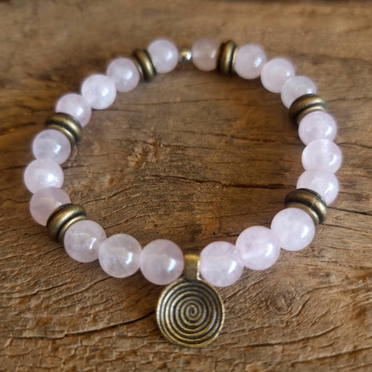 ROSE QUARTZ BOHO ENERGY BRACELET 8mm - UNCONDITIONAL LOVE