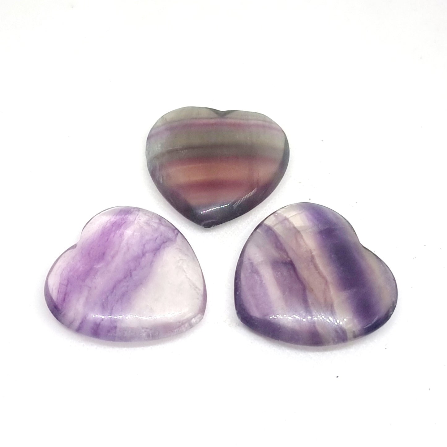 RAINBOW FLUORITE POLISHED HEART 4 cm - CLARITY