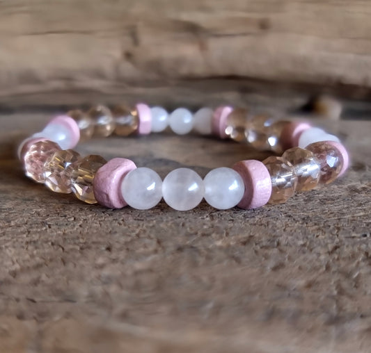 ROSE QUARTZ ENERGY FACETED BRACELET 6 mm - UNCONDITIONAL LOVE