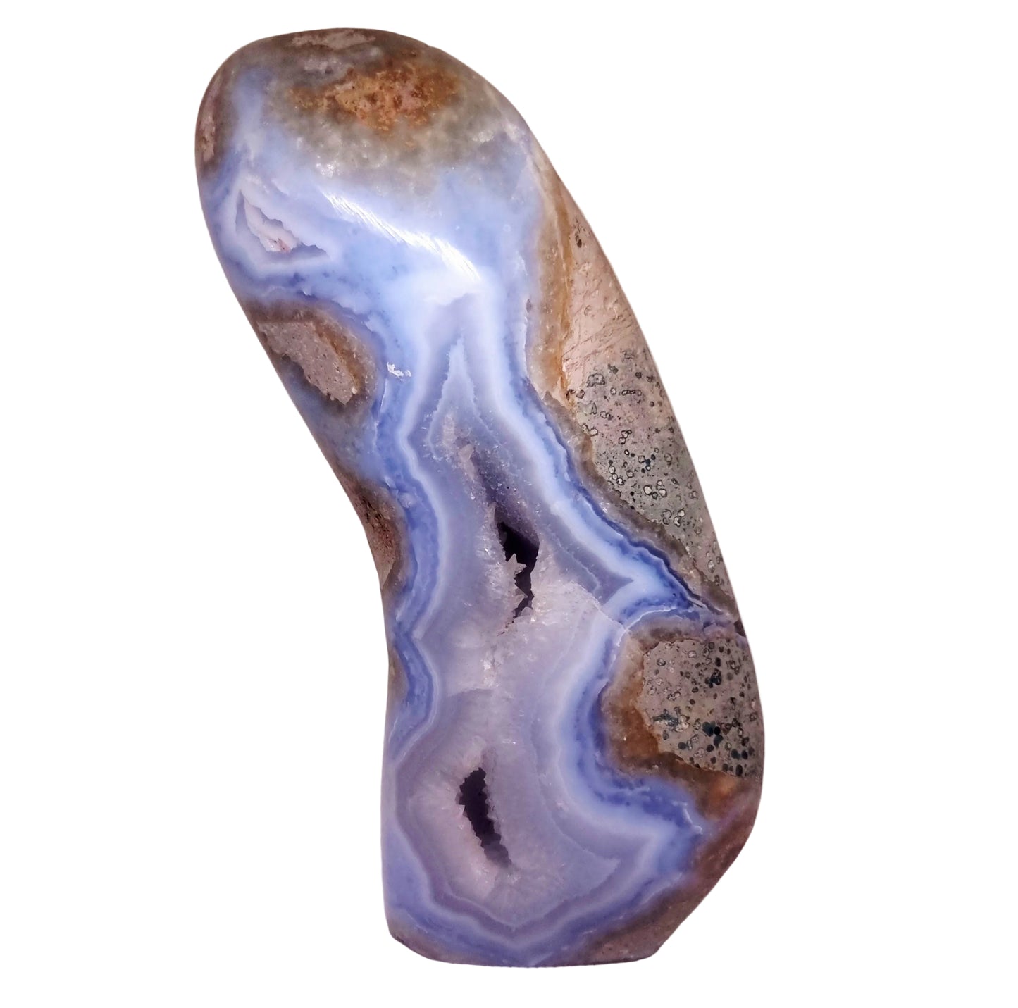 BLUE LACE AGATE POLISHED FREEFORM 1.68 kg - COMMUNICATION & COURAGE