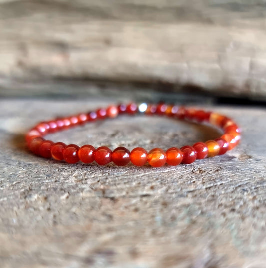 CARNELIAN ENERGY BRACELET 4mm - PASSION & CREATIVITY