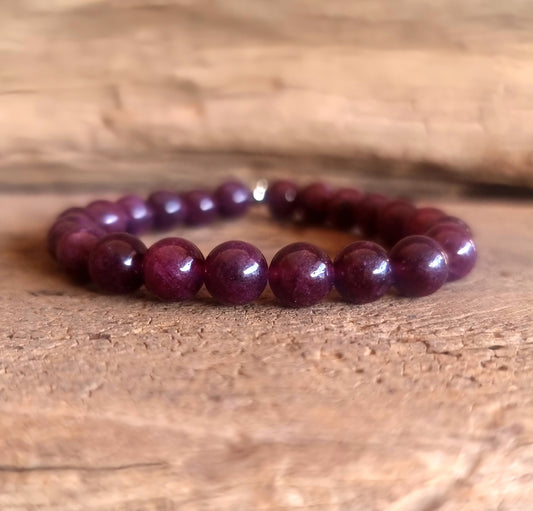 GARNET ENERGY BRACELET 8 mm - LOVE