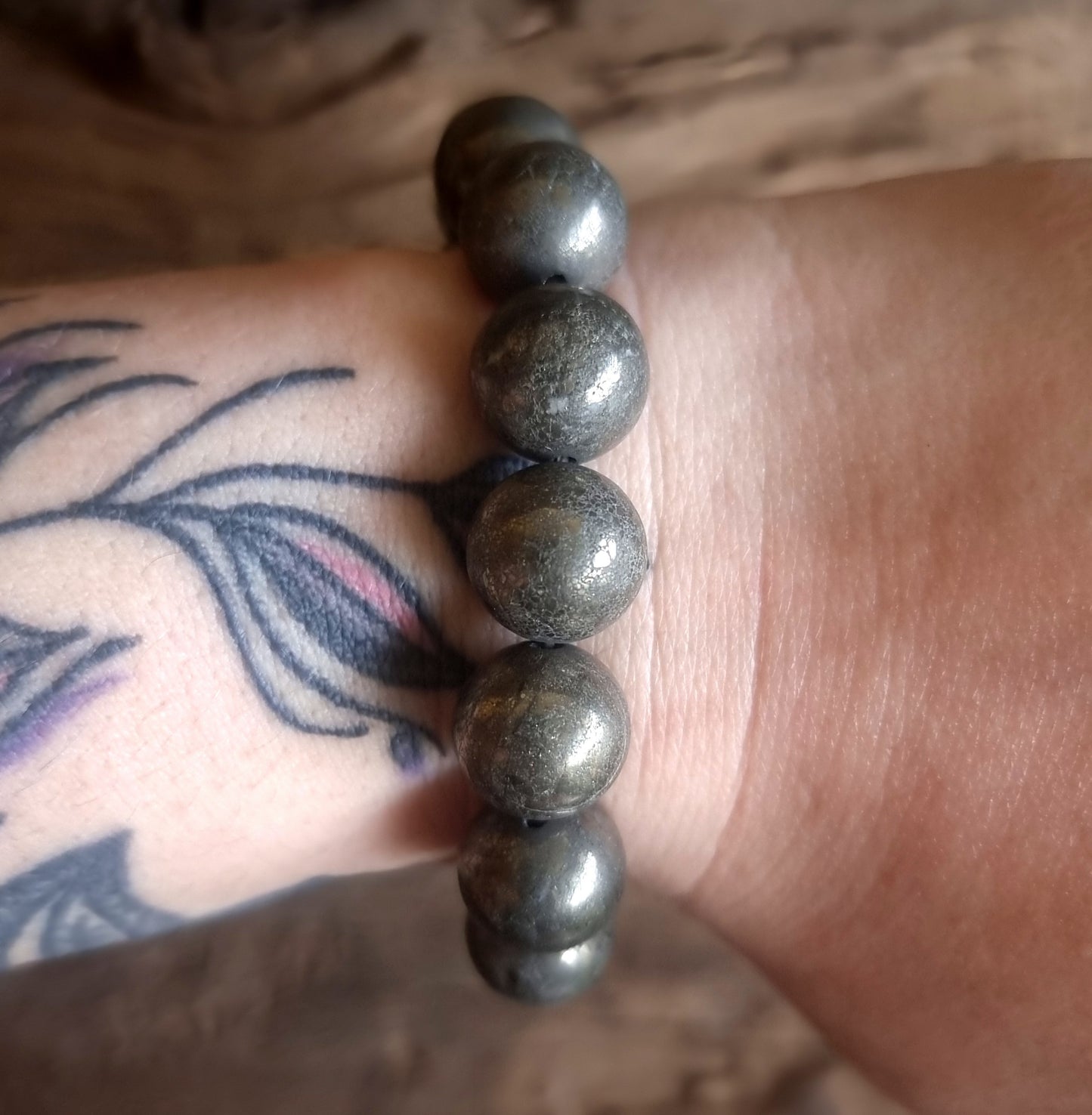 PYRITE ENERGY BRACELET 12 mm - WEALTH & ABUNDANCE