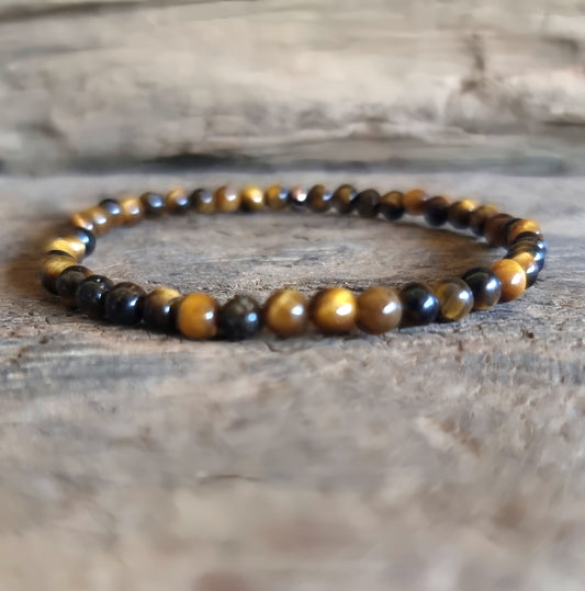 TIGER EYE BRACELET 4mm - COURAGE & PROTECTION