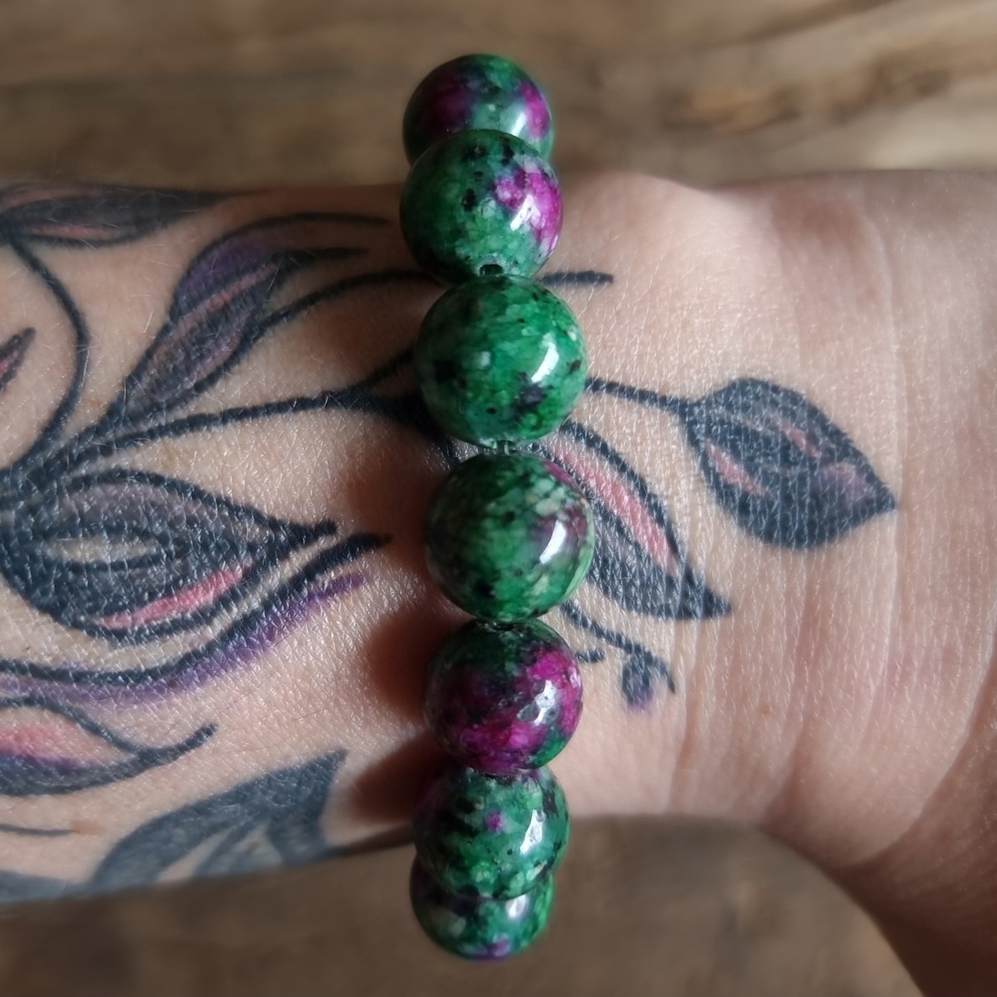 RUBY IN ZOISITE BRACELET 10mm - SPIRITUAL GROWTH