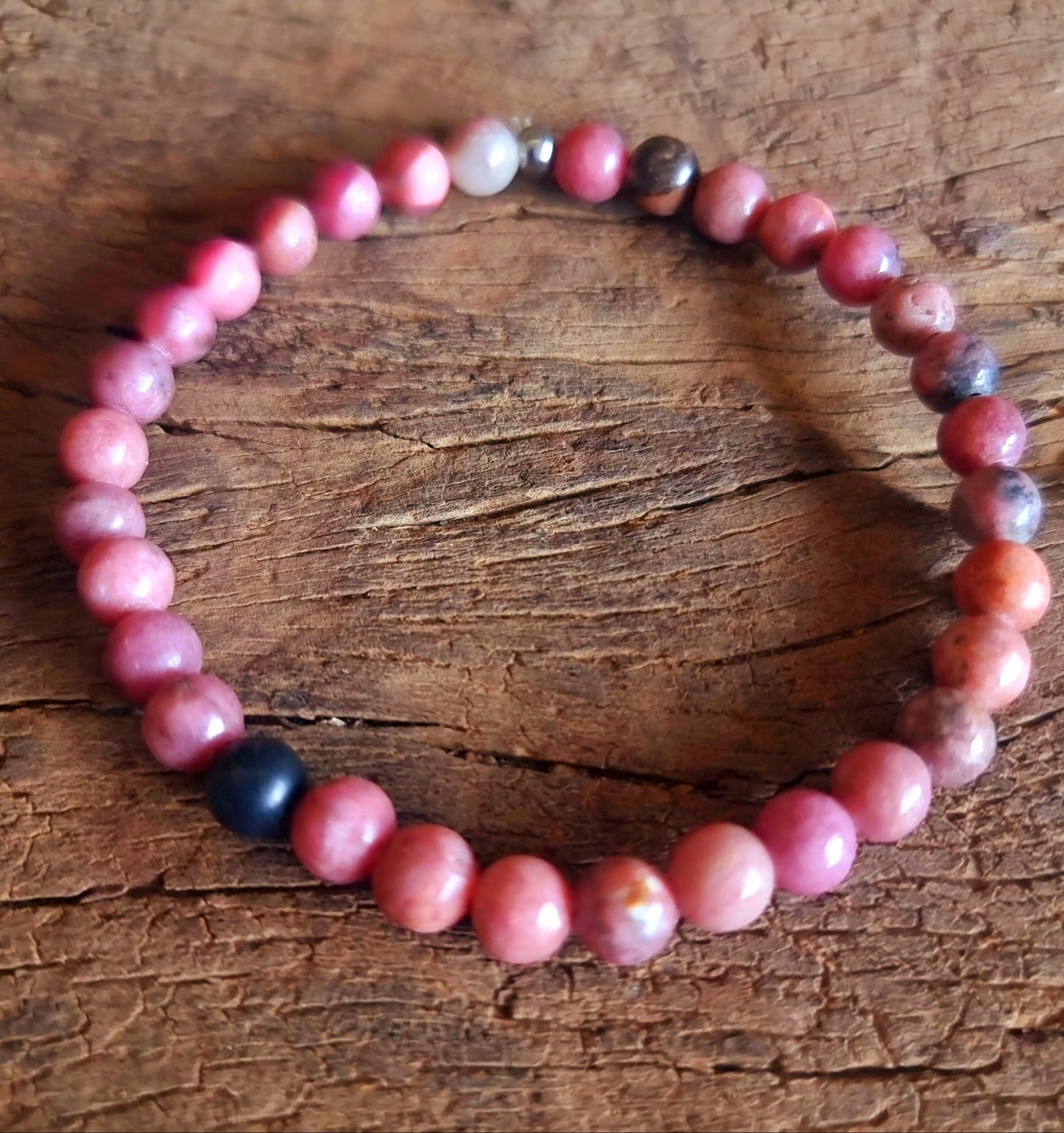 RHODONITE ENERGY BRACELET 6 mm - HEART HEALER