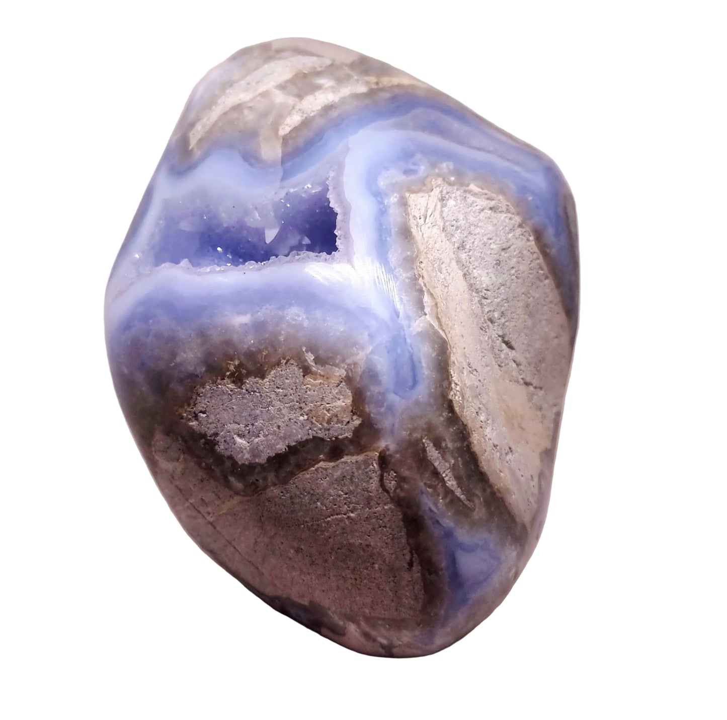 BLUE LACE AGATE POLISHED FREEFORM 1.76 kg - COMMUNICATION & COURAGE