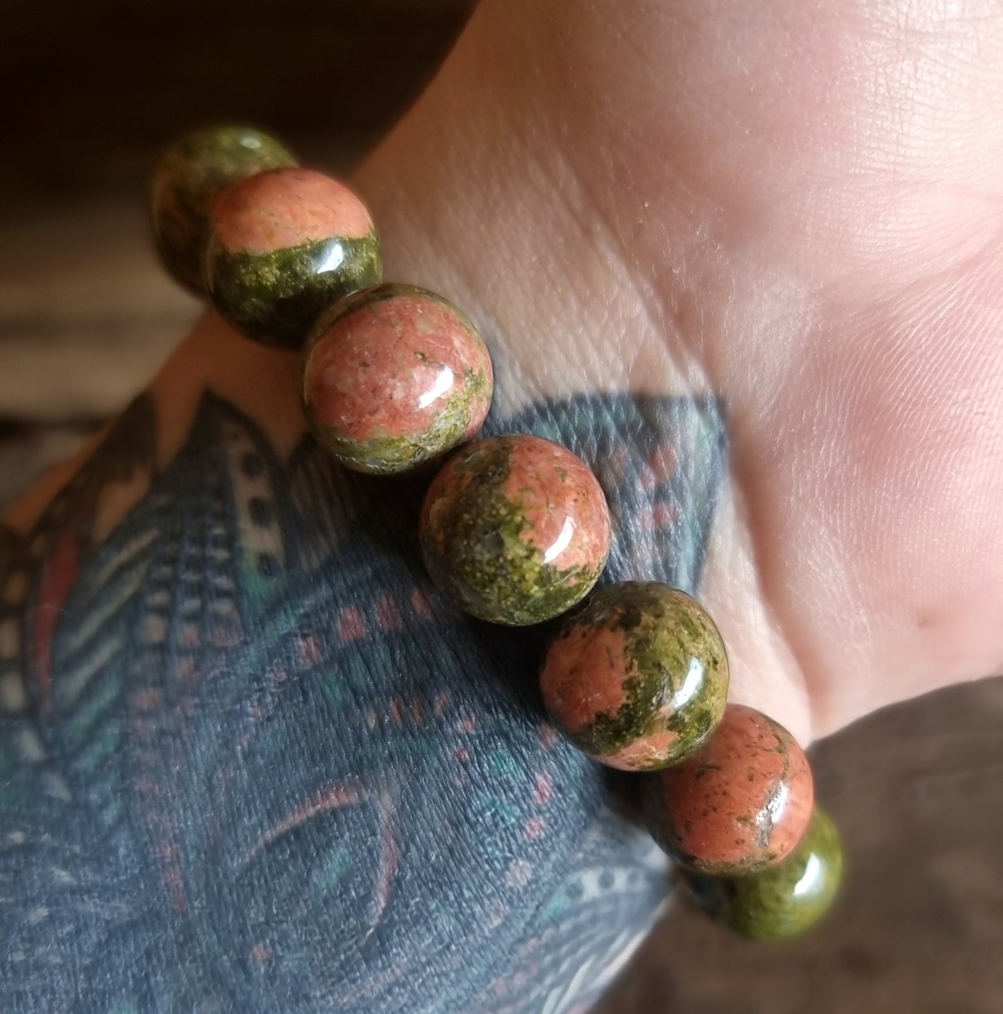 UNAKITE JASPER BRACELET 12mm - NEW BEGINNINGS