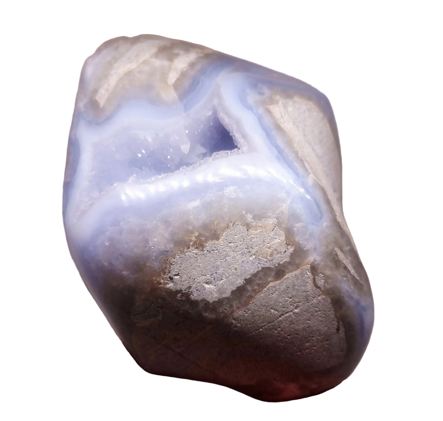 BLUE LACE AGATE POLISHED FREEFORM 1.76 kg - COMMUNICATION & COURAGE