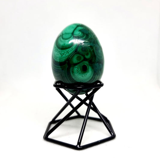 POLISHED BANDED FLOWER MALACHITE EGGS 130-140g - HEART HEALER