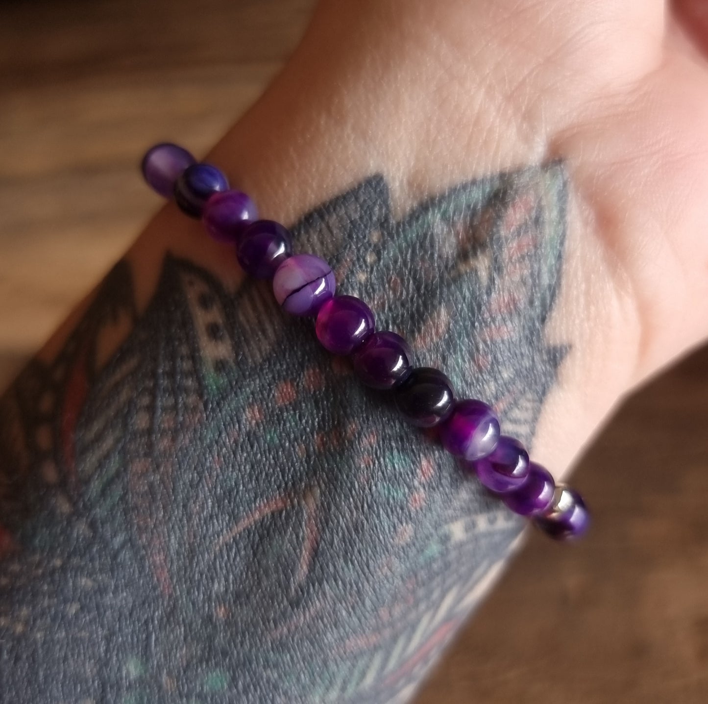 PURPLE AGATE BRACELET 6 mm - SELF CONFIDENCE