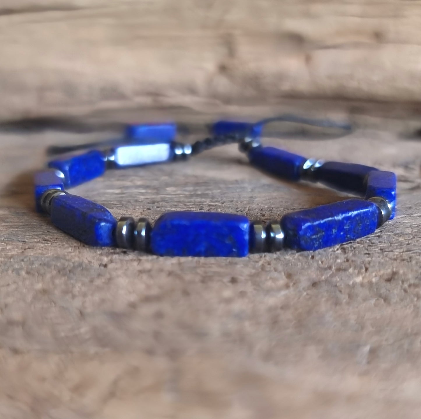 LAPIS LAZULI & HEMATITE DUO ENERGY BRACELET  - INTUITION