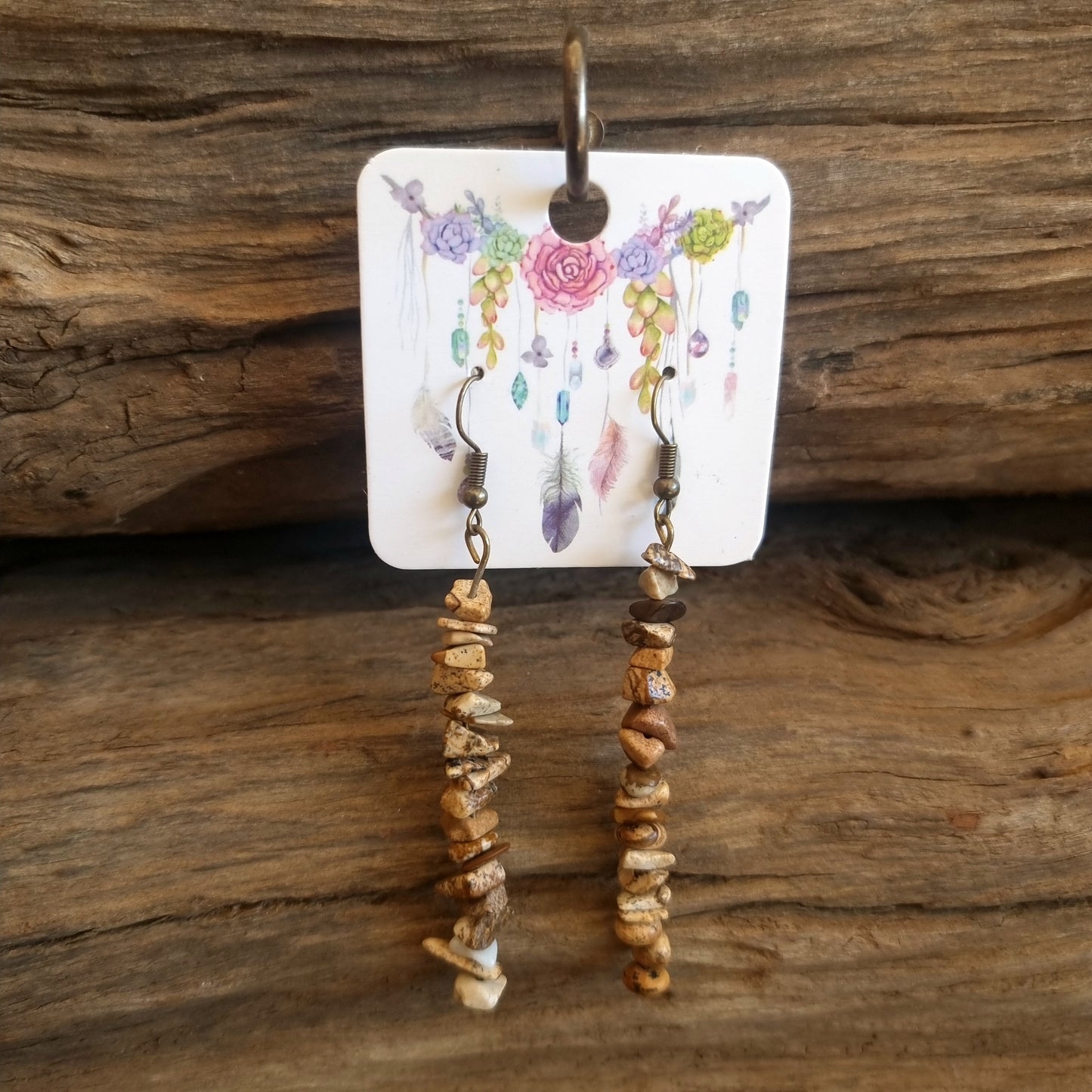 PICTURE JASPER EARRINGS 7cm - HIGHER CONSCIOUSNESS