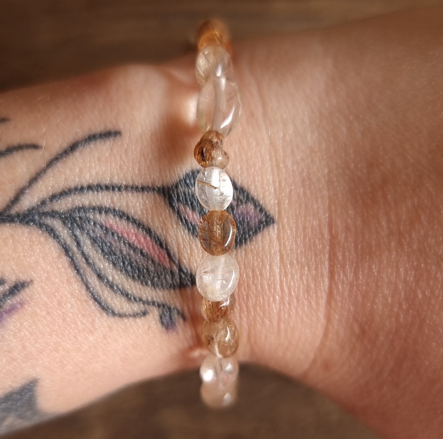 RUTILATED QUARTZ NUGGET BRACELET - MANIFESTATION