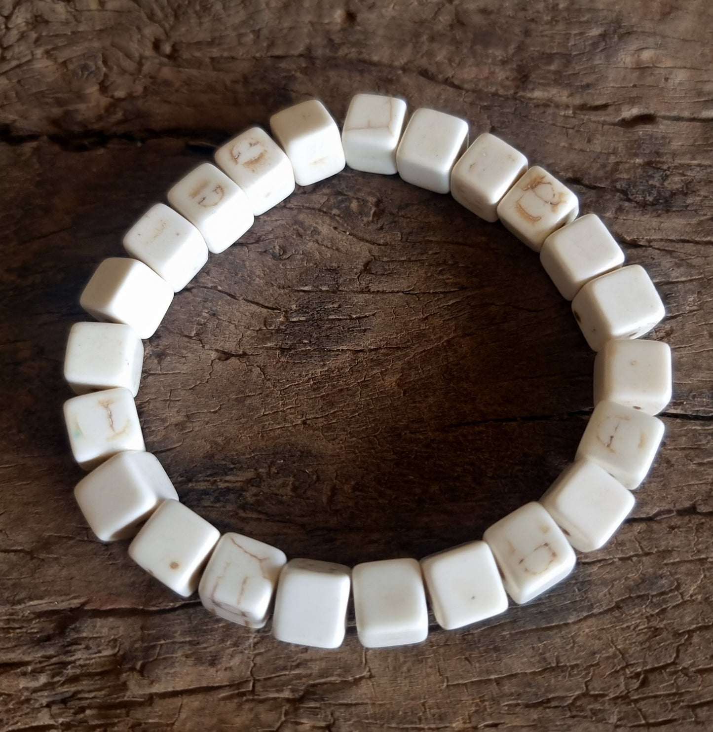 WHITE HOWLITE SQUARED BRACELET - HIGHER REALMS