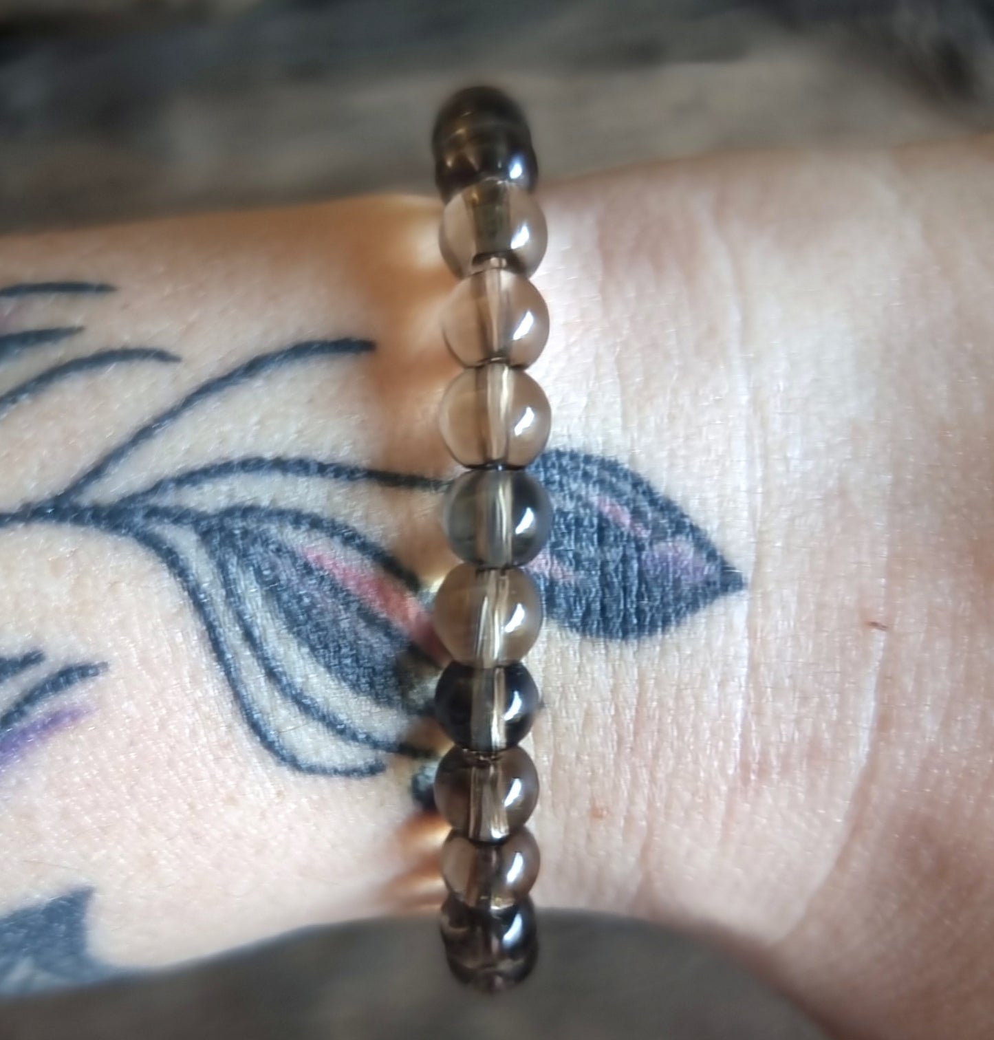 SMOKY QUARTZ ENERGY BRACELET 6mm - GROUNDING