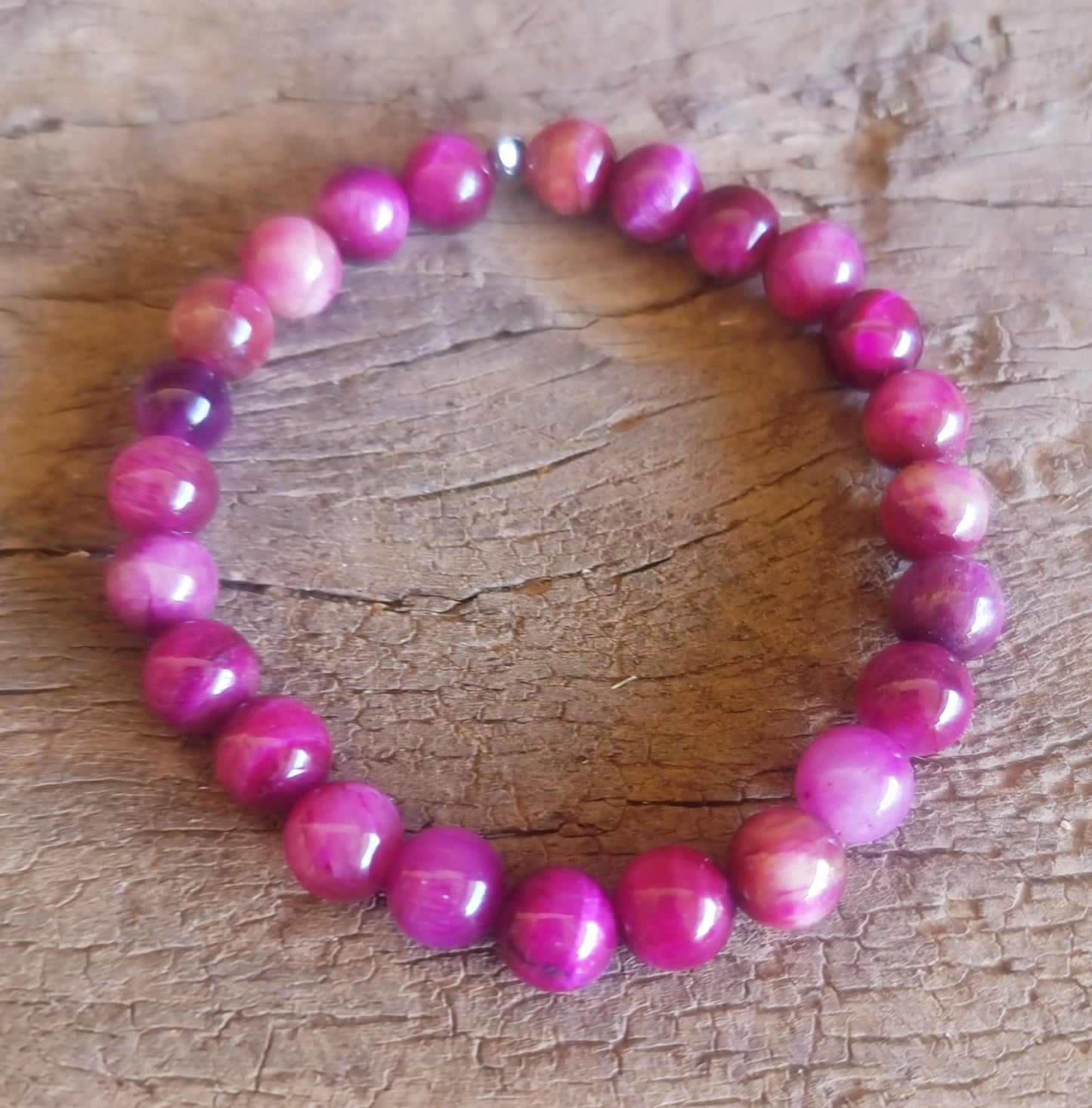 TIGER EYE PINK ENERGY BRACELET 8 mm - PROTECTION