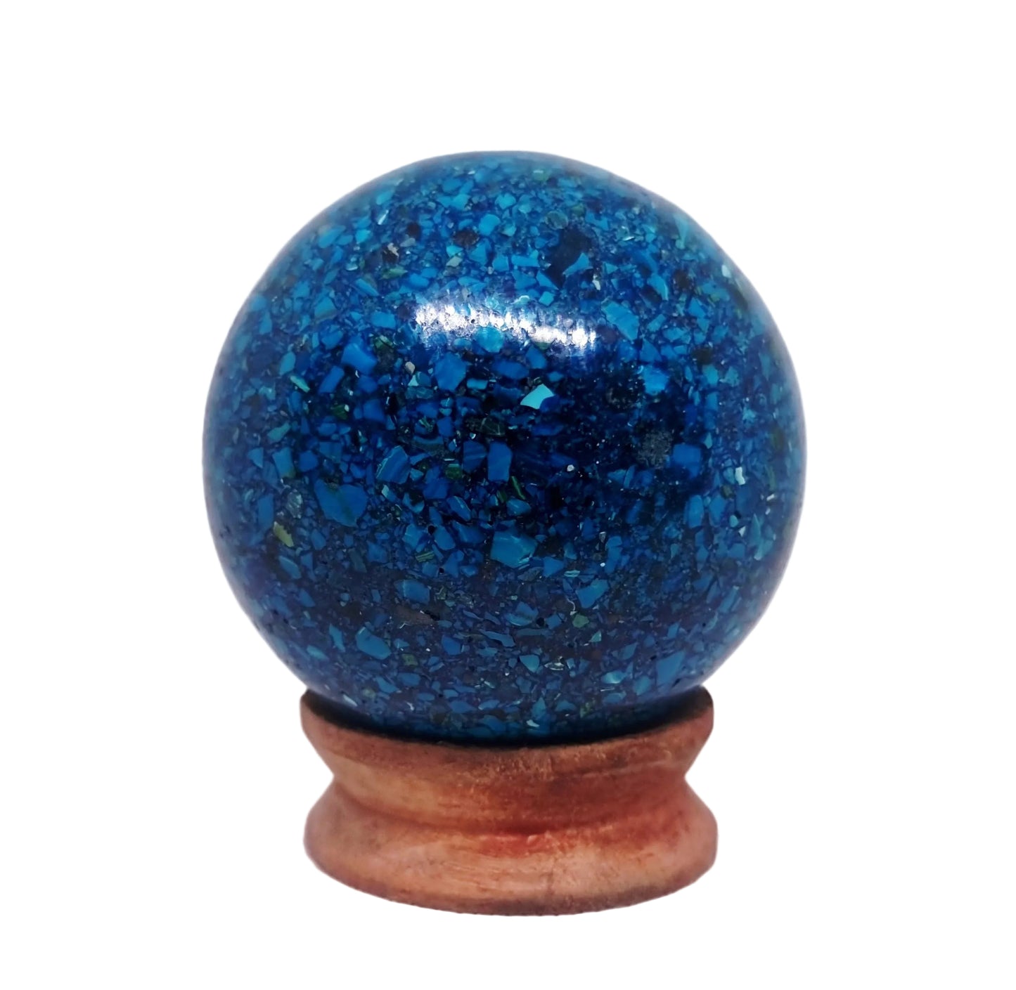 CHRYSOCOLLA,AZURITE & MALACHITE CONGLOMERATE SPHERE 7 cm