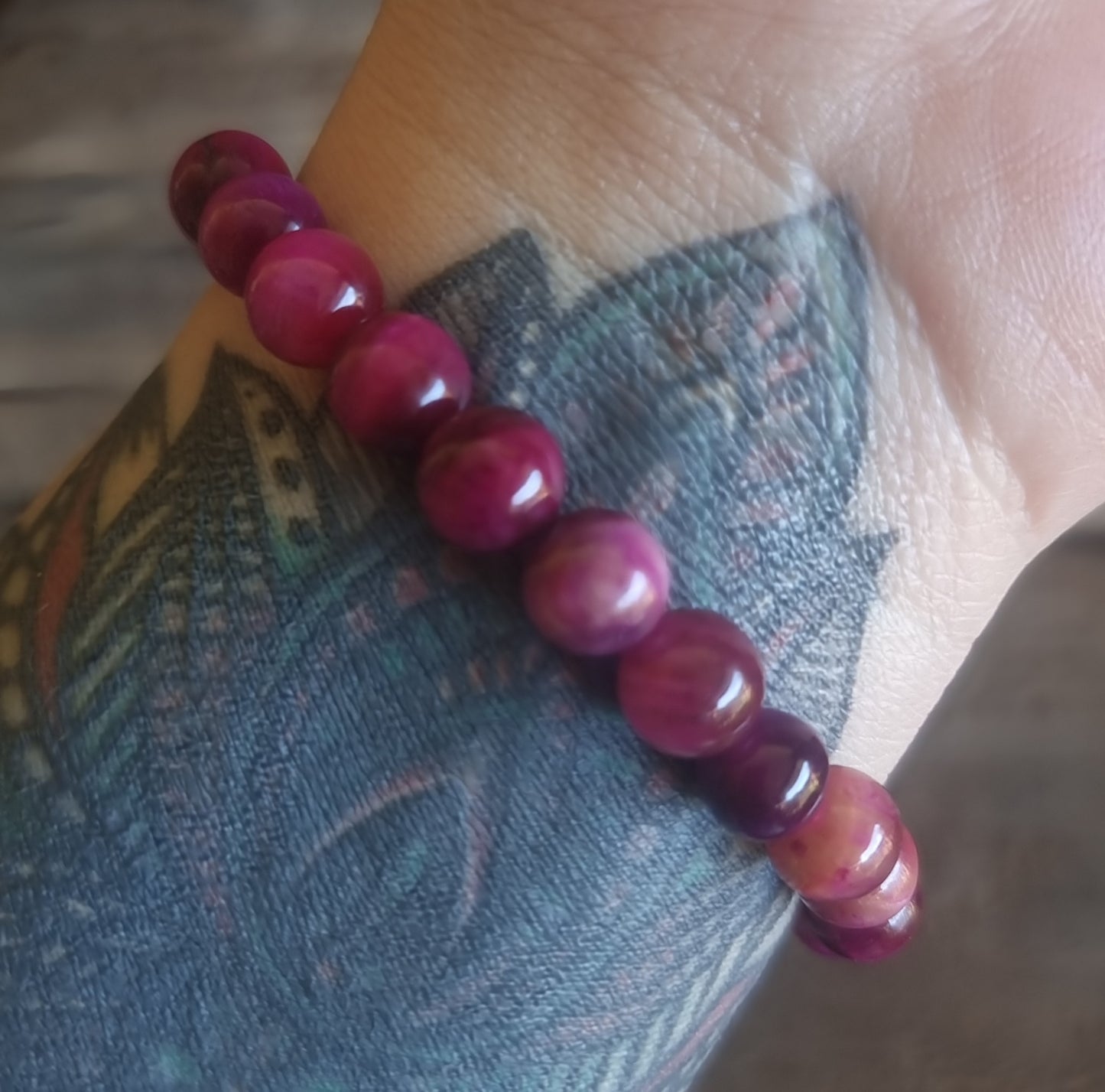 TIGER EYE PINK ENERGY BRACELET 8 mm - PROTECTION