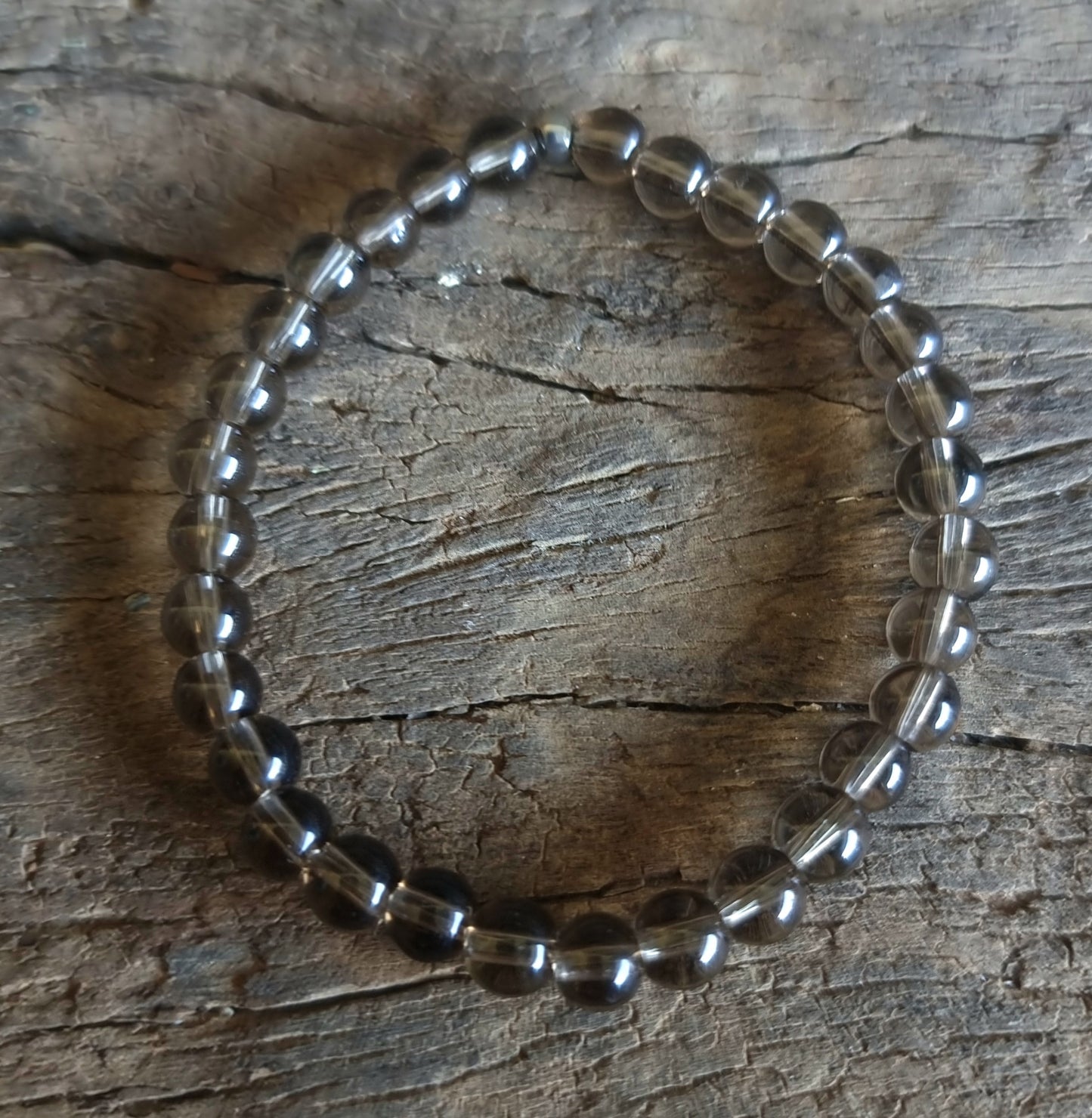 SMOKY QUARTZ ENERGY BRACELET 6mm - GROUNDING