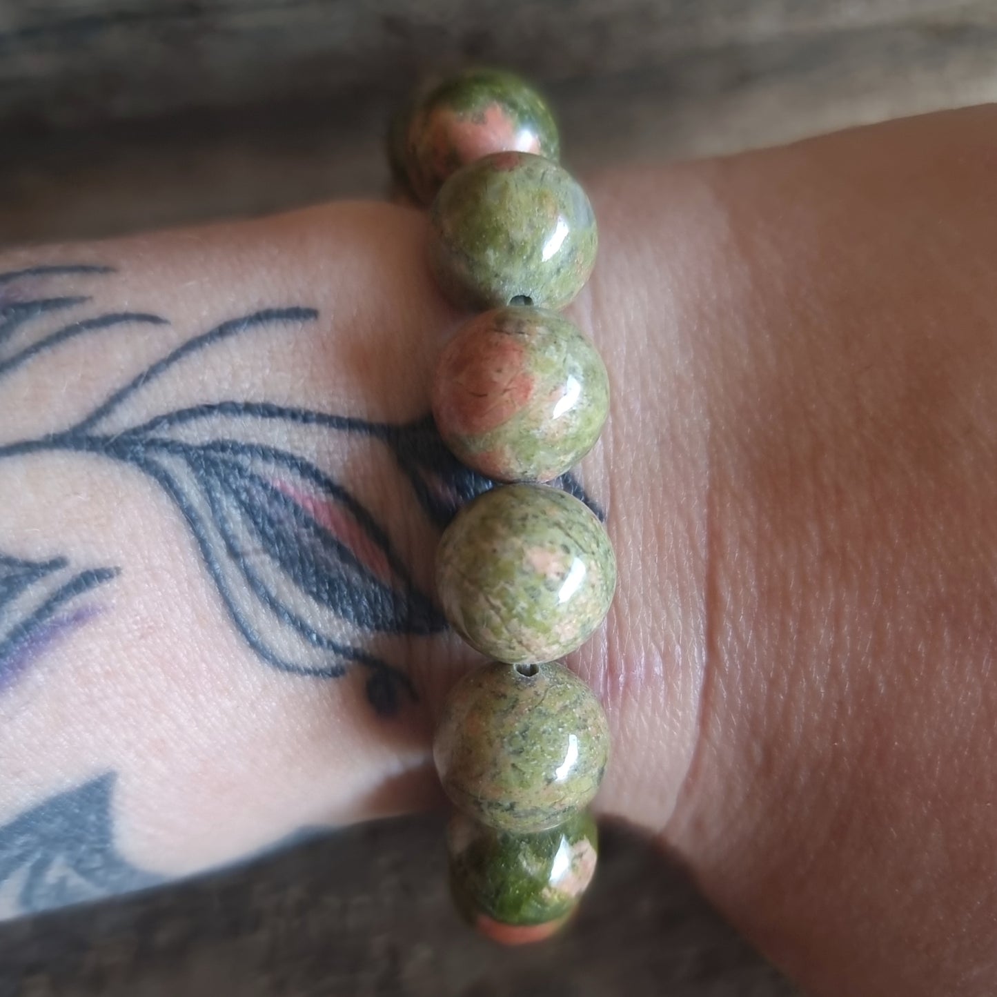 UNAKITE JASPER BRACELET 12mm - NEW BEGINNINGS