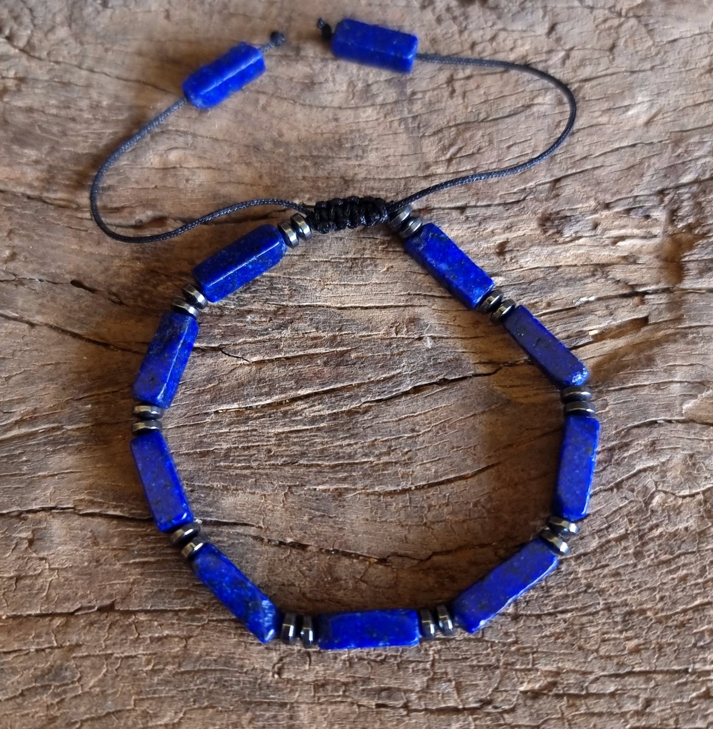 LAPIS LAZULI & HEMATITE DUO ENERGY BRACELET  - INTUITION