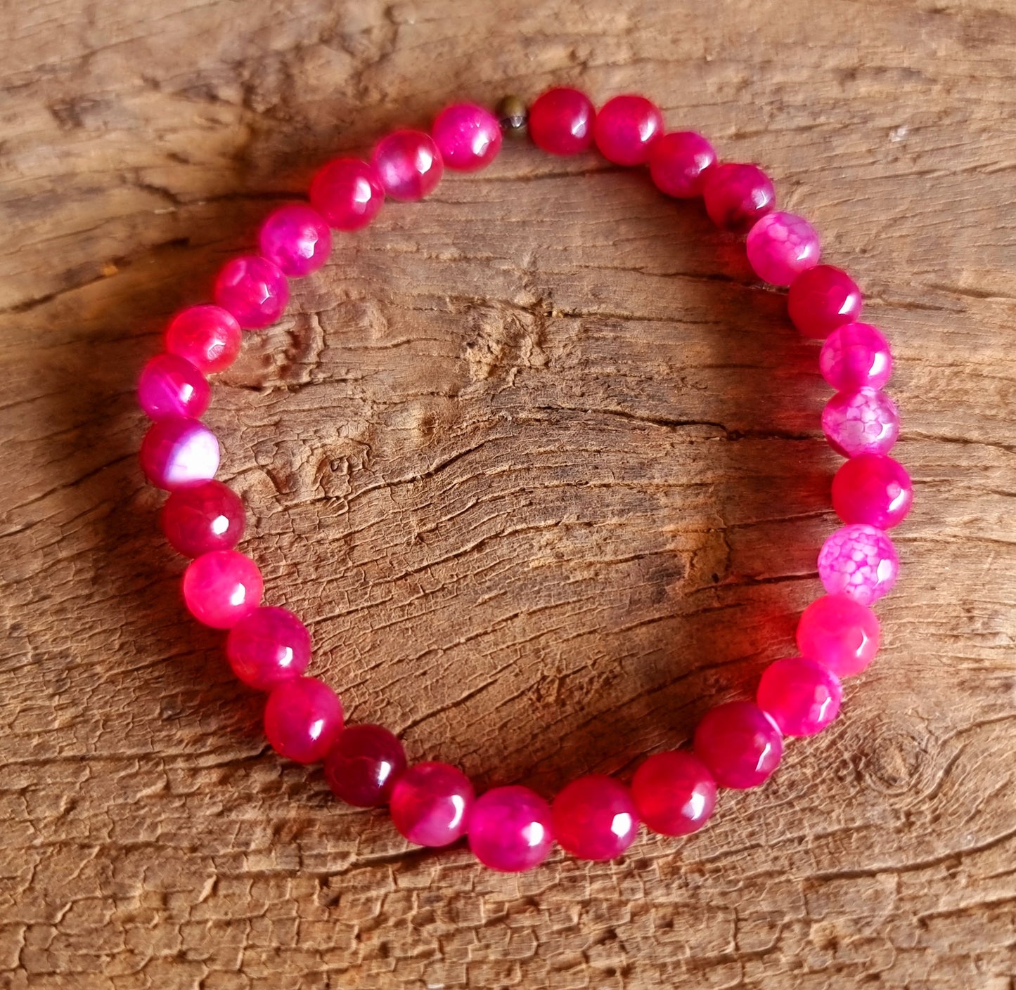 PINK AGATE FACETED BRACELET 6mm  - PROTECTION