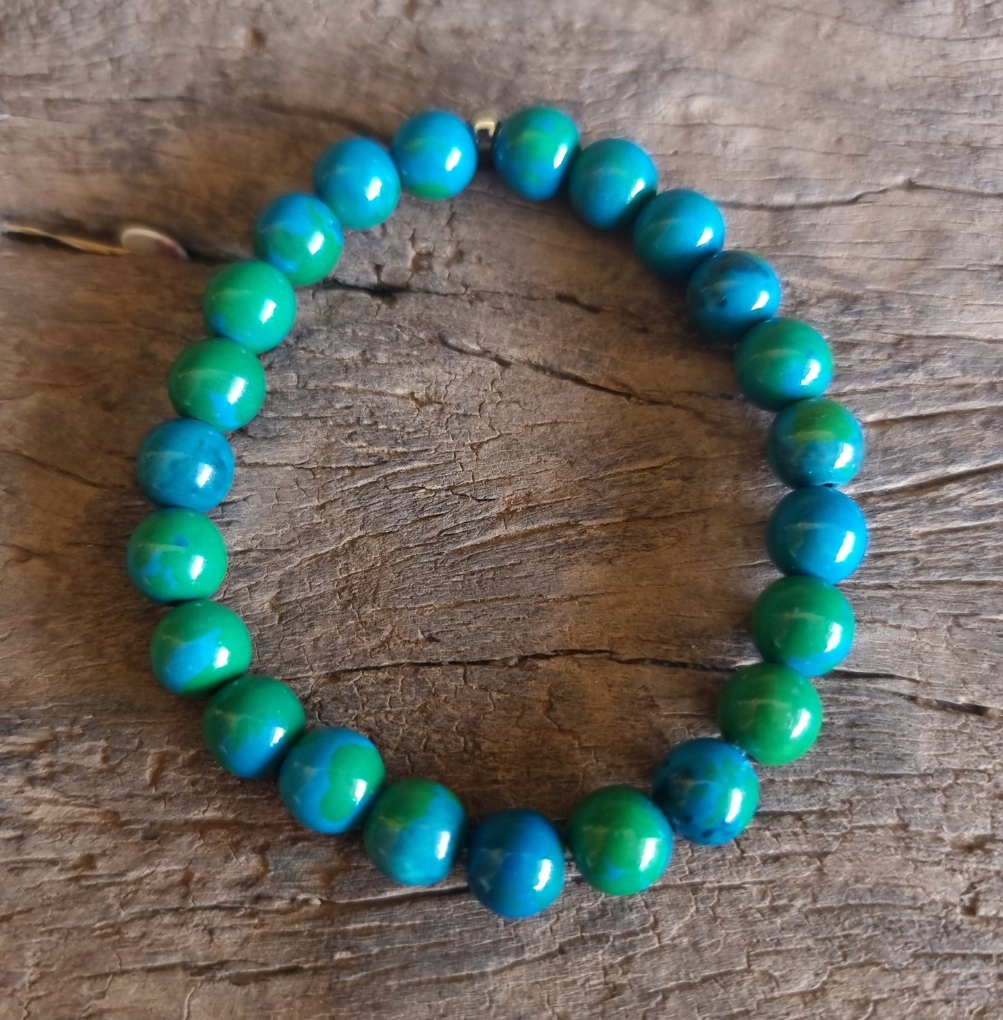 CHRYSOCOLLA & AZURITE ENERGY BRACELET 8mm - PERSONAL POWER