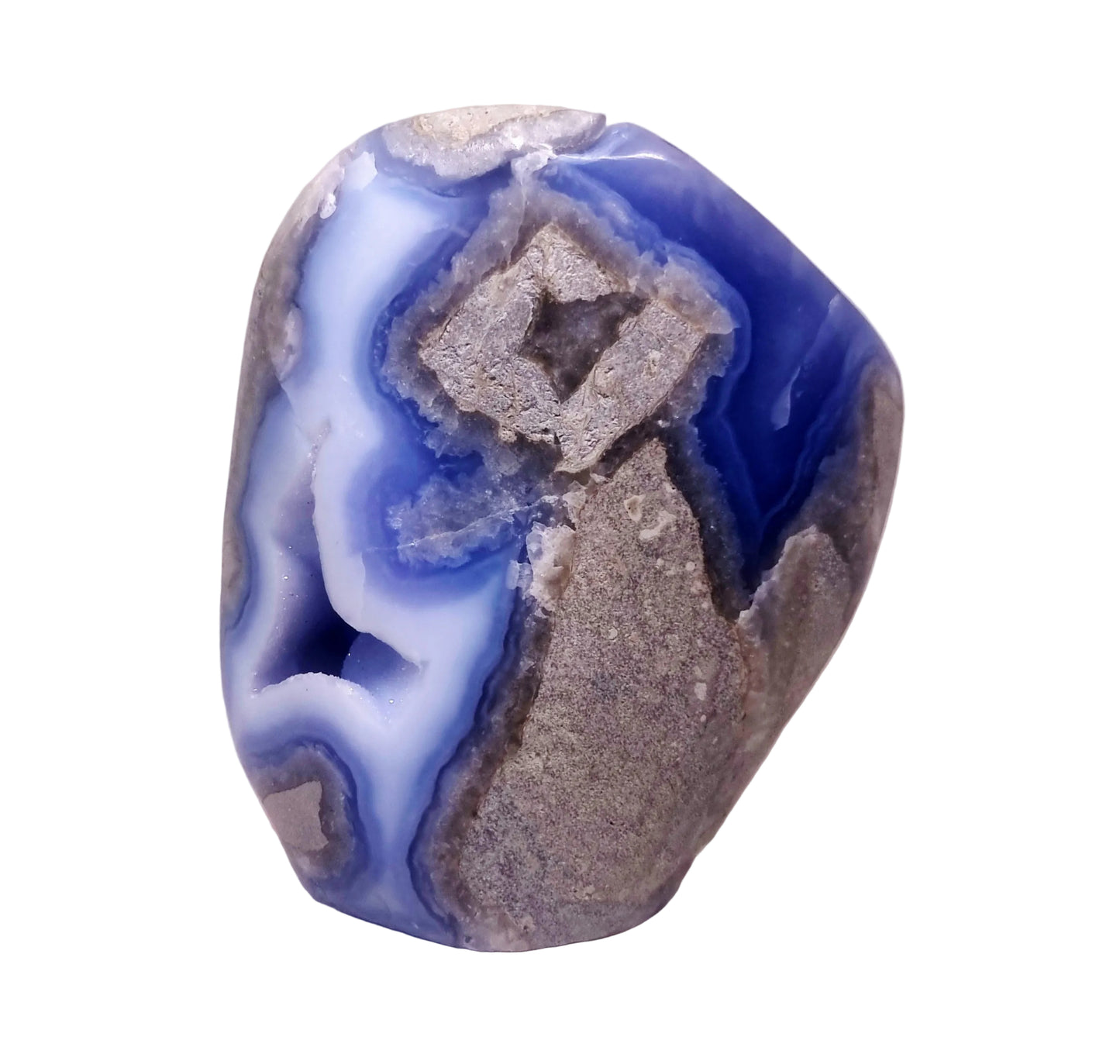BLUE LACE AGATE POLISHED FREEFORM 1.46 kg - COMMUNICATION & COURAGE