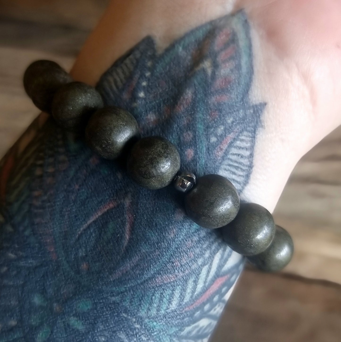 PYRITE & AVENTURINE DUO ENERGY BRACELET 10 mm - WEALTH & ABUNDANCE