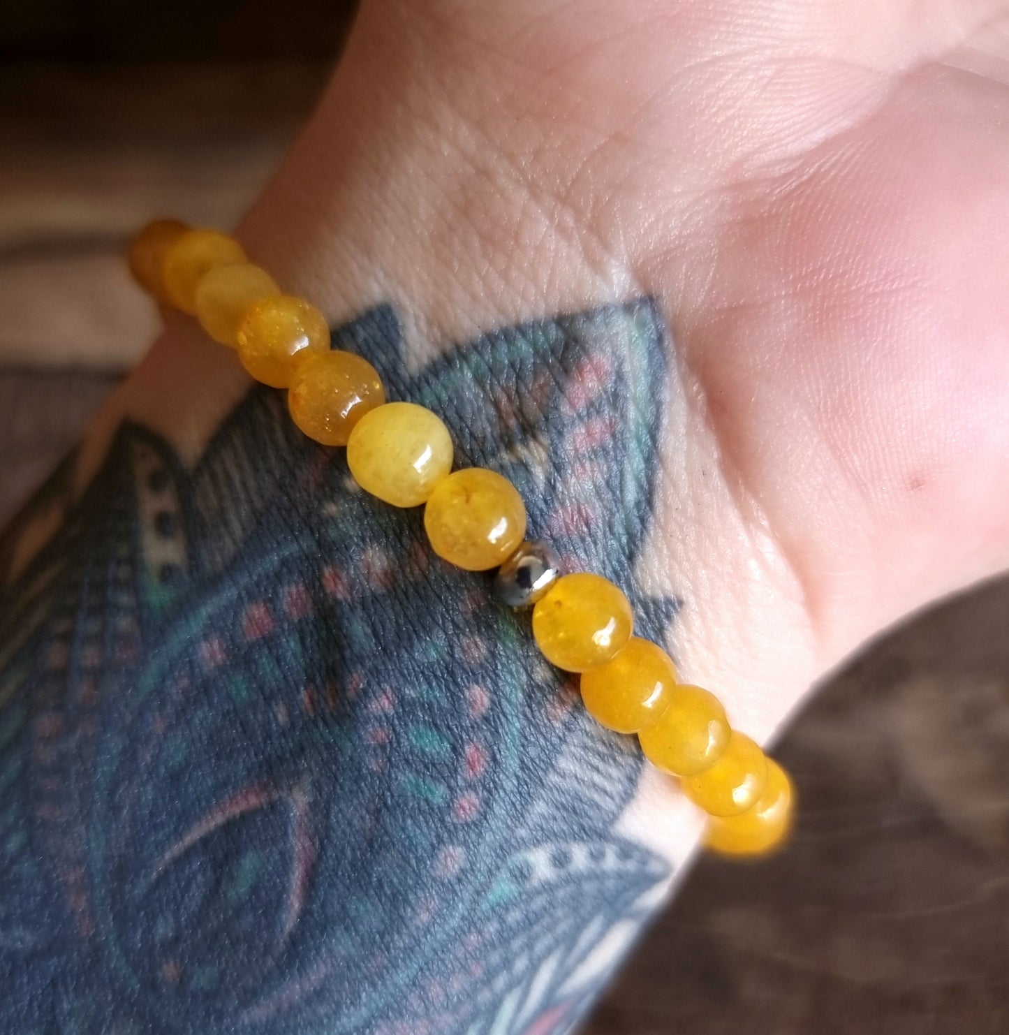 YELLOW CHALCEDONY ENERGY BRACELET 6 mm - SPIRITUAL BALANCE