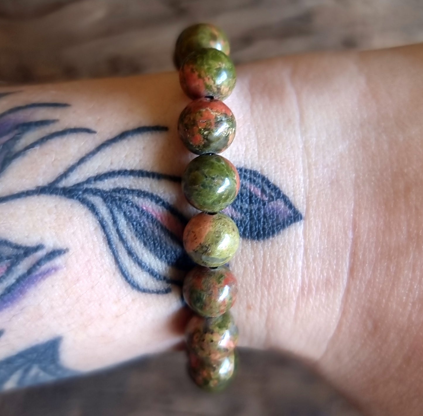 UNAKITE JASPER ENERGY BRACELET 8 mm - NEW BEGINNINGS