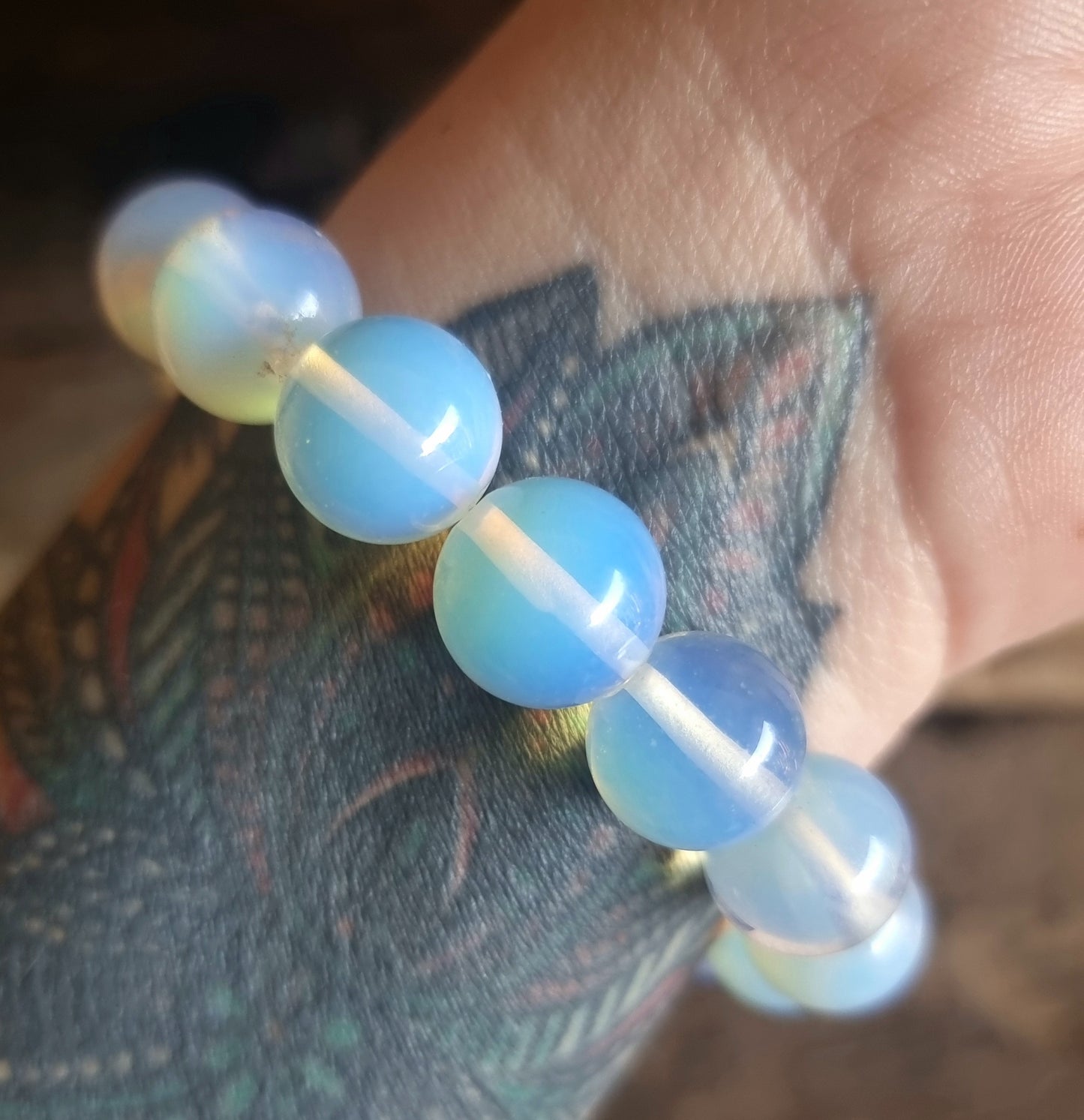 LAPIS LAZULI & OPALITE BRACELET 14mm - INTUITION