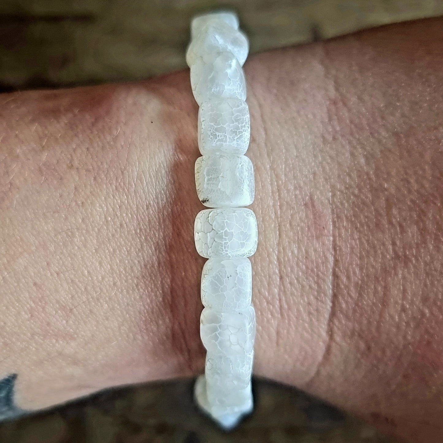 WHITE AGATE ENERGY BRACELET 6mm - ANGEL & SPIRIT GUIDES COMMUNICATION