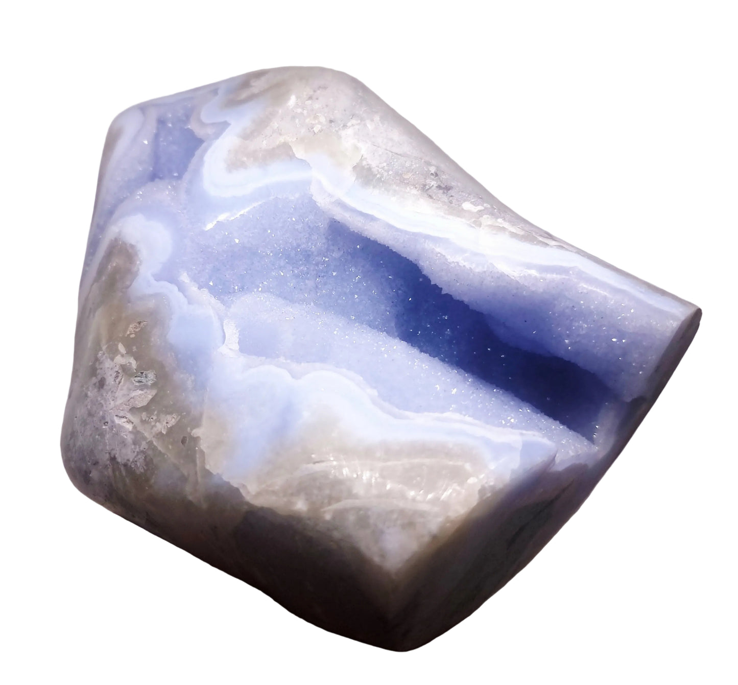 BLUE LACE AGATE POLISHED FREEFORM 2.93 kg - COMMUNICATION & COURAGE